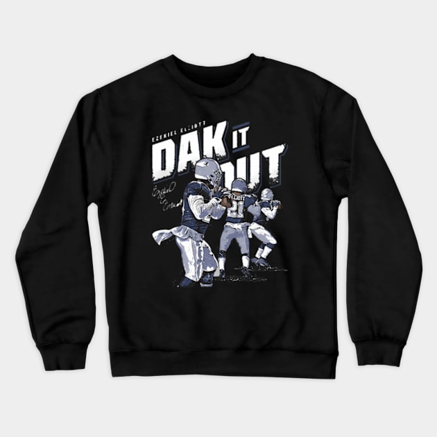 Ezekiel Elliott Dallas Dak Dance Crewneck Sweatshirt by binchudala